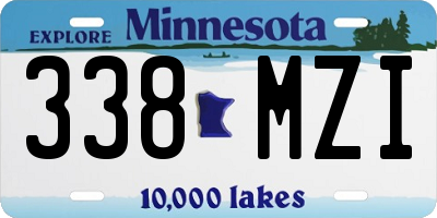 MN license plate 338MZI