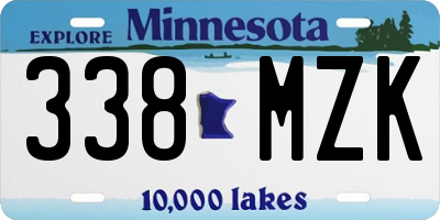 MN license plate 338MZK