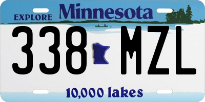 MN license plate 338MZL