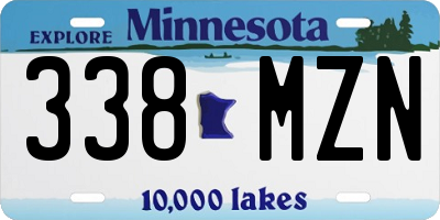 MN license plate 338MZN