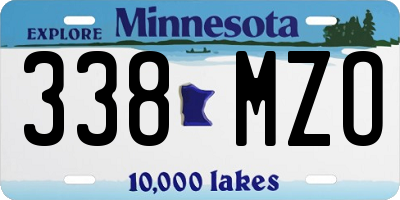 MN license plate 338MZO