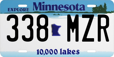 MN license plate 338MZR