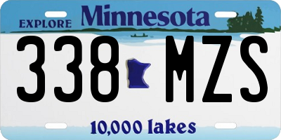 MN license plate 338MZS