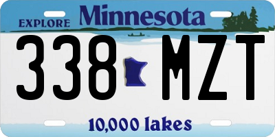 MN license plate 338MZT