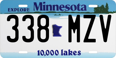 MN license plate 338MZV
