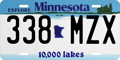 MN license plate 338MZX