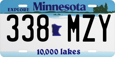 MN license plate 338MZY