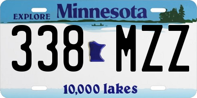 MN license plate 338MZZ