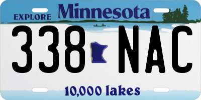 MN license plate 338NAC