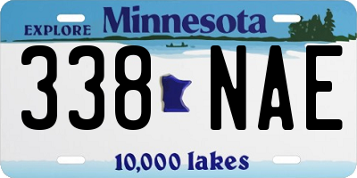 MN license plate 338NAE