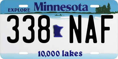 MN license plate 338NAF