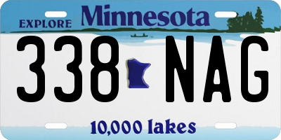 MN license plate 338NAG