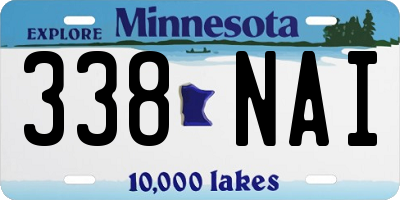 MN license plate 338NAI