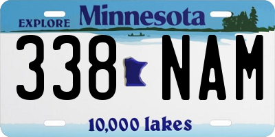 MN license plate 338NAM