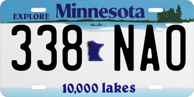 MN license plate 338NAO