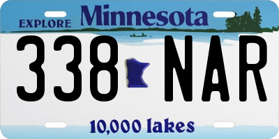 MN license plate 338NAR