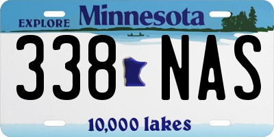 MN license plate 338NAS