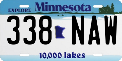 MN license plate 338NAW