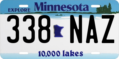 MN license plate 338NAZ