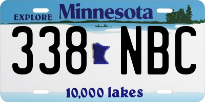 MN license plate 338NBC