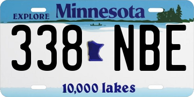 MN license plate 338NBE