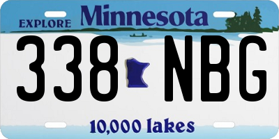 MN license plate 338NBG