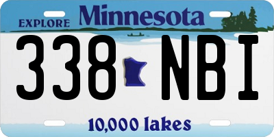 MN license plate 338NBI
