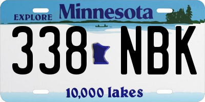 MN license plate 338NBK