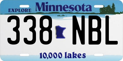 MN license plate 338NBL