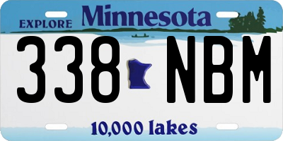 MN license plate 338NBM
