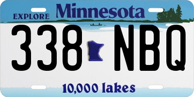 MN license plate 338NBQ