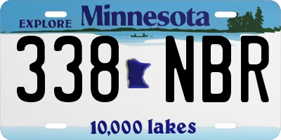 MN license plate 338NBR