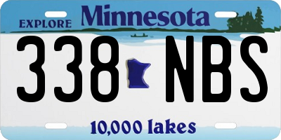MN license plate 338NBS