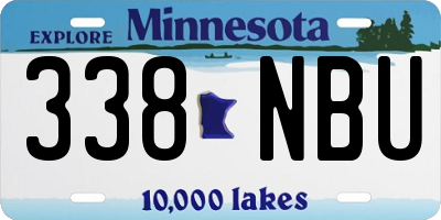 MN license plate 338NBU