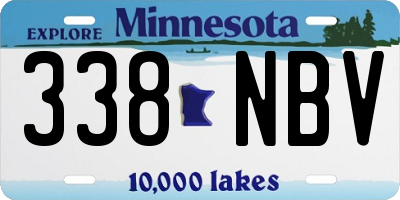 MN license plate 338NBV