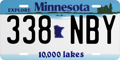 MN license plate 338NBY