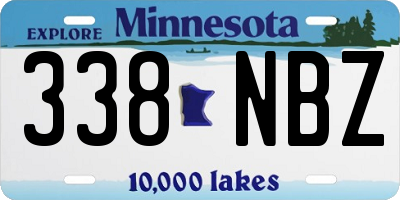 MN license plate 338NBZ