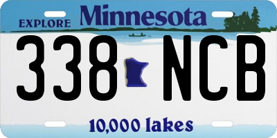 MN license plate 338NCB