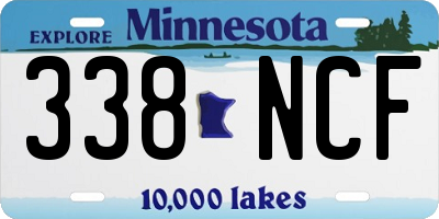 MN license plate 338NCF