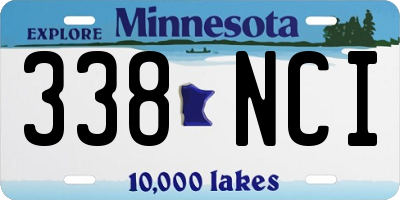 MN license plate 338NCI