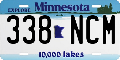 MN license plate 338NCM