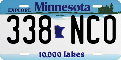 MN license plate 338NCO