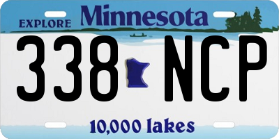 MN license plate 338NCP