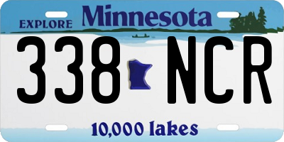 MN license plate 338NCR