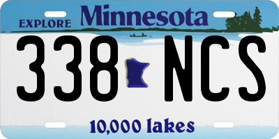 MN license plate 338NCS