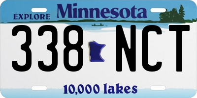 MN license plate 338NCT