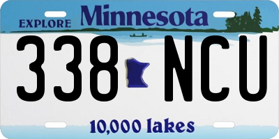 MN license plate 338NCU