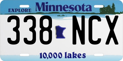 MN license plate 338NCX