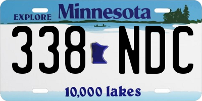 MN license plate 338NDC