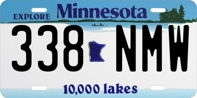 MN license plate 338NMW